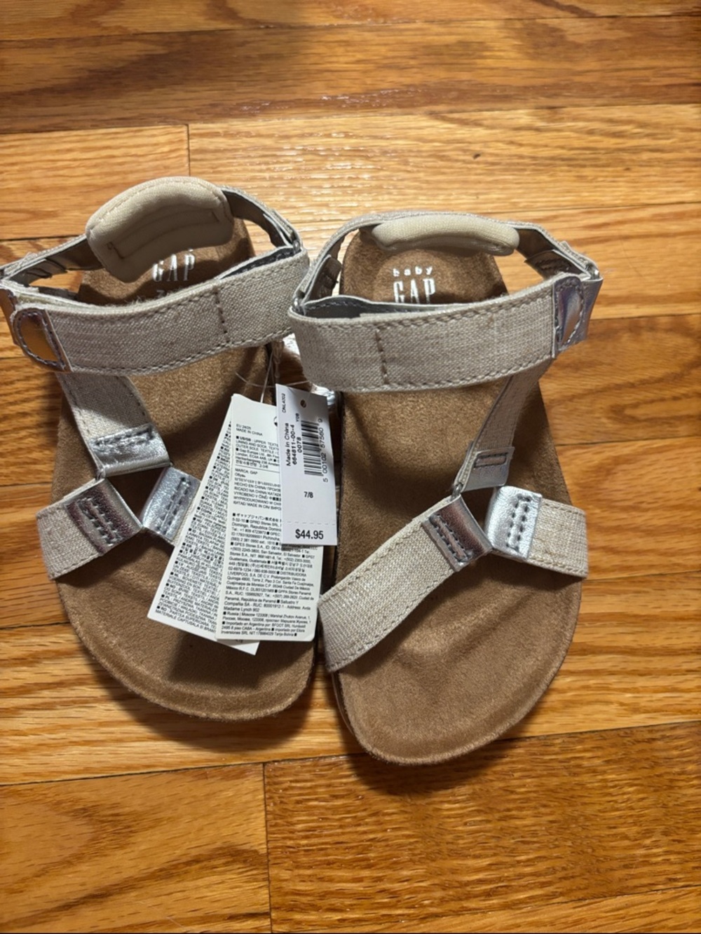 GAP Kids Beige Sandals with Silver Accents